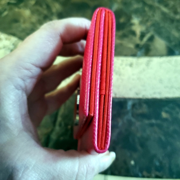 Christian Dior Pink & red Pocket Mirror With card Holder - Picture 6 of 8